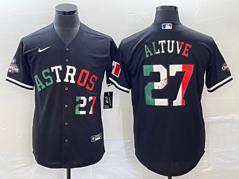 Men's Houston Astros Jose Altuve #27 Black Alternate Jersey